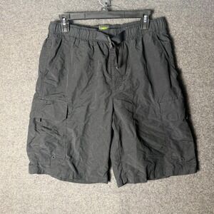 Timberland Mens Cargo Shorts Black Belted Mesh Lined gorpcore outdoor hike fish